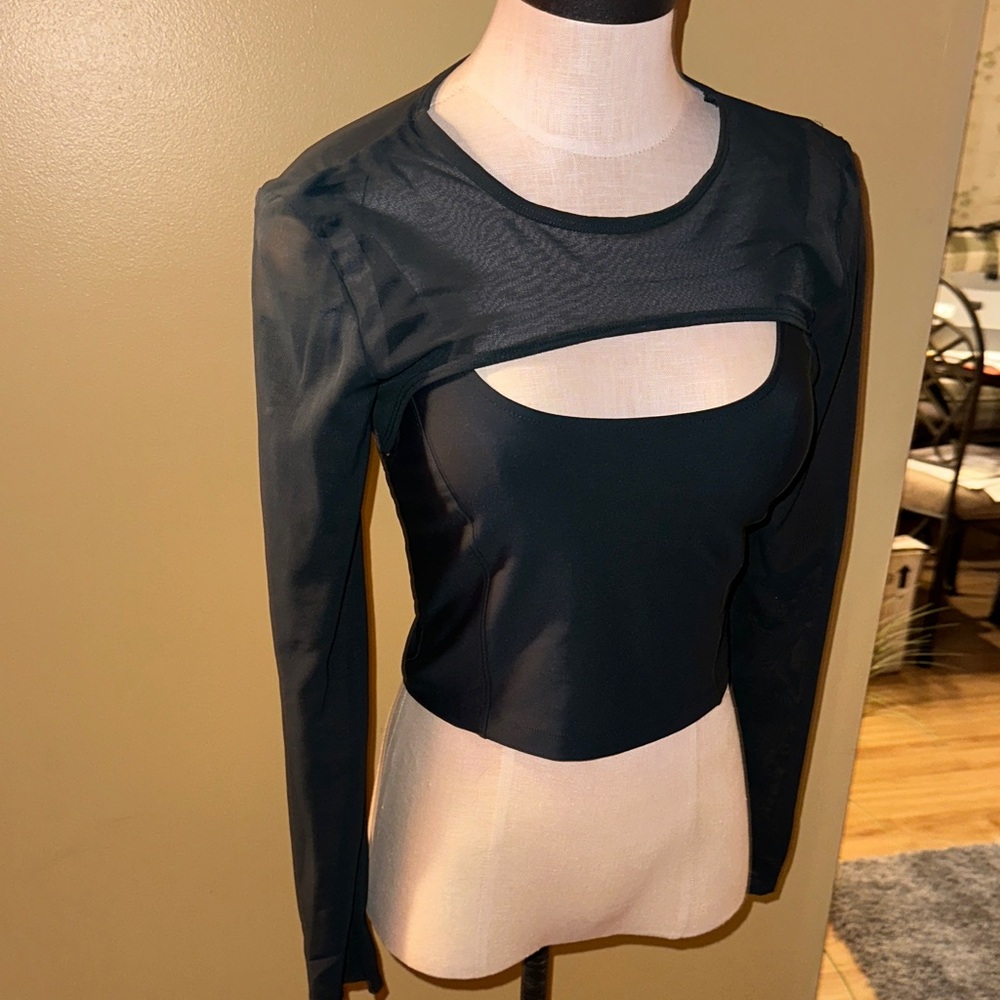 Old Navy Green Cutout Crop Top